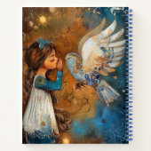 若い女の子と美しい鳩ささやき ノートブック (裏面)