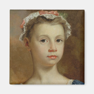 若い女の子のスケッチ、c.1730-40 (キャンバスの油) マグネット