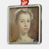 若い女の子のスケッチ、c.1730-40 (キャンバスの油) メタルオーナメント (左)