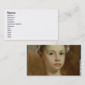 若い女の子のスケッチ、c.1730-40 (キャンバスの油) 名刺 (正面/裏面)