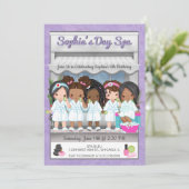 若い女の子のスパパーティー招待状 招待状 (スタンド正面)