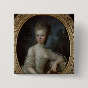 若い女の子のポートレート、1775年 缶バッジ