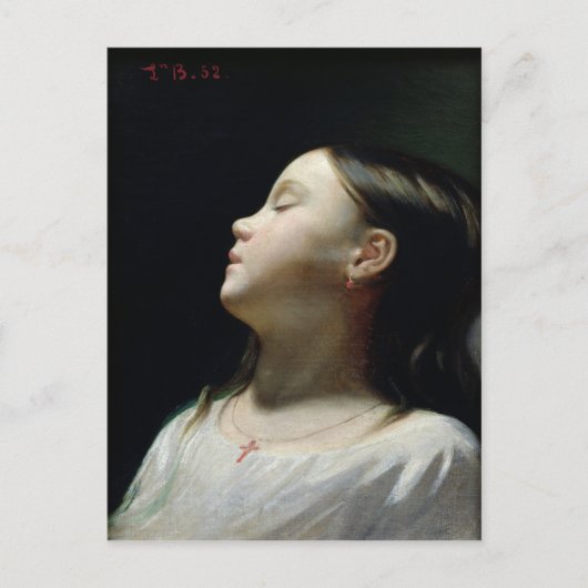 若い女の子の眠り, 1852 ポストカード (正面)
