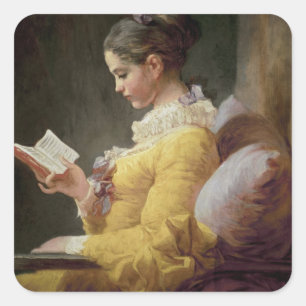 若い女の子の読書、c.1776 スクエアシール