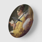 若い女の子の読書、c.1776 ラウンド壁時計 (傾斜)