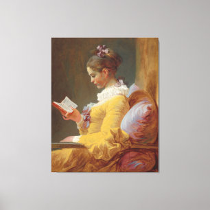 若い女の子の読書、J. Fragonard著読者 キャンバスプリント