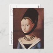 若い女の子の郵便はがきのポートレート ポストカード (正面/裏面)