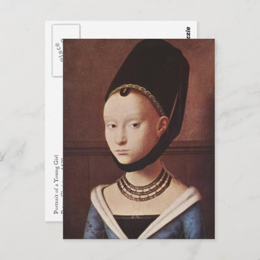 若い女の子の郵便はがきのポートレート ポストカード (正面/裏面)