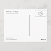 若い女の子の郵便はがきのポートレート ポストカード (裏面)