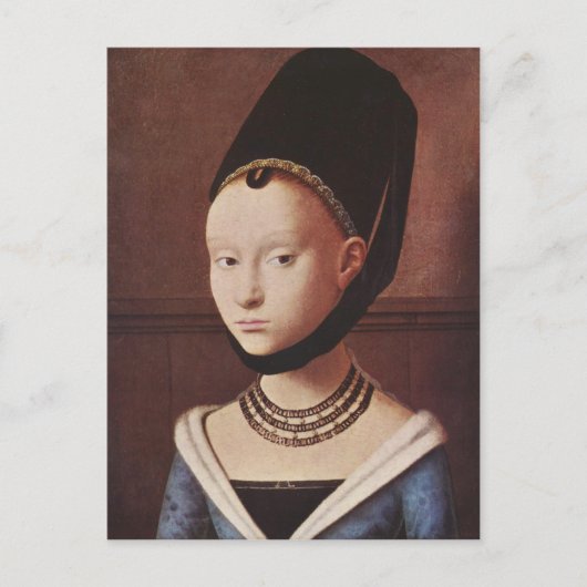 若い女の子の郵便はがきのポートレート ポストカード (正面)