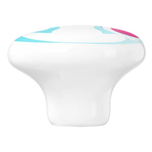 若い女の子はイン – ヤンの看板の前でヨガを練習する セラミックノブ (側面)