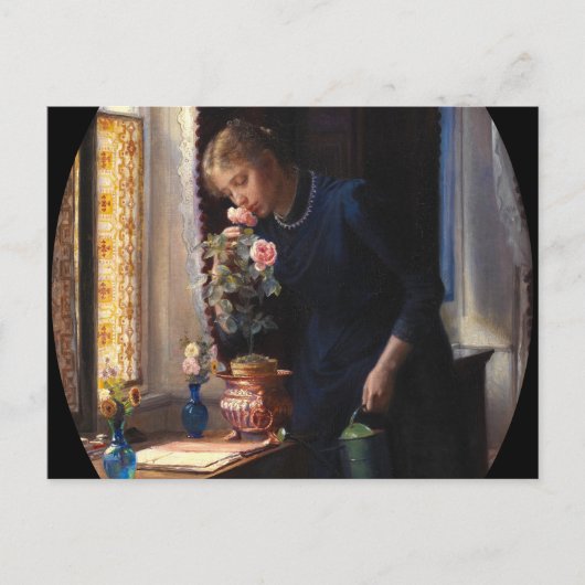 若い女の子はカール・ブロッホによるバラのにおいがした ポストカード (正面)