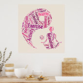 若い女の子は陰陽記号の下でヨガを練習 ポスター (キッチン)