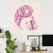 若い女の子は陰陽記号の下でヨガを練習 ポスター (ホームオフィス)