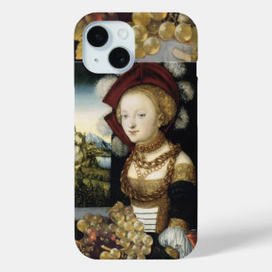若い女の子,アンティークブドウとワイン iPhone 15ケース