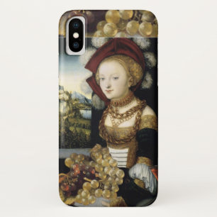 若い女の子,アンティークブドウとワイン iPhone X ケース