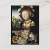 若い女の子，アンティークブドウのワインの試飲 名刺 (裏面)