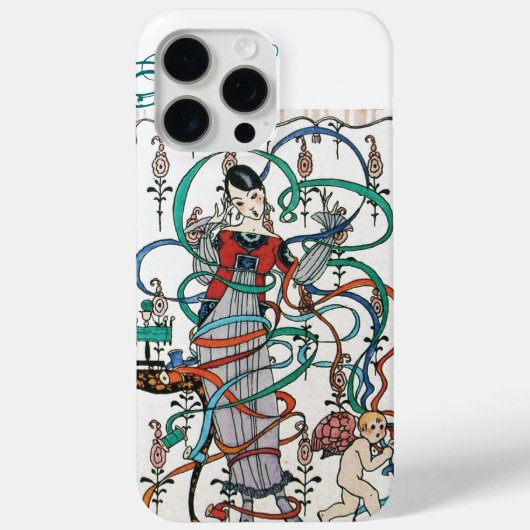 若い女の子，カラフルリボン渦巻き，キューピッド Case-Mate iPhoneケース (裏面)