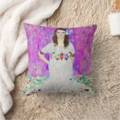 若い女の子，グスタフクリムト クッション (ブランケット)