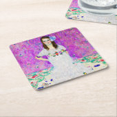 若い女の子,グスタフクリムト スクエアペーパーコースター (アングル)