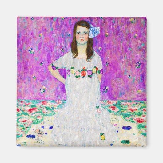 若い女の子，グスタフクリムト マグネット (正面)