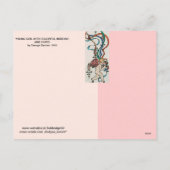 若い女の子，リカラフルボン渦巻き，かわいいバレンタイン シーズンポストカード (裏面)