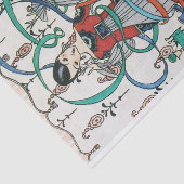 若い女の子，リボンカラフル渦巻き，キューピッド誕生日 薄葉紙 (詳細)