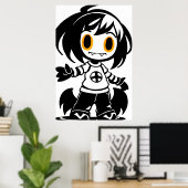 若い女の子 | AI Art ポスター (ホームオフィス)