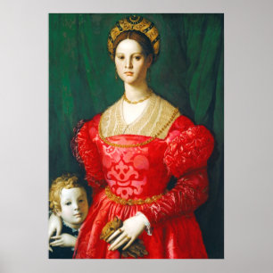 若い女性および彼女の小さい男の子、c.1540 ポスター