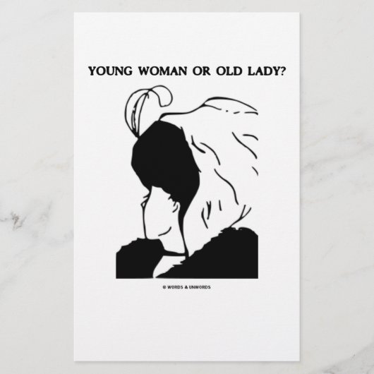 若い女性か老婦人か。 (目の錯覚) 便箋 (正面)