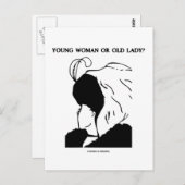 若い女性か老婦人？（錯覚） ポストカード (正面/裏面)