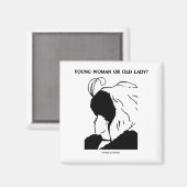 若い女性か老婦人？（錯覚） マグネット (正面/裏面)