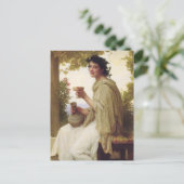 若い女性がワインを飲む ポストカード (スタンド正面)