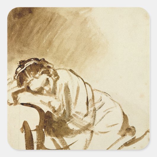 若い女性が眠るc.1654 スクエアシール (正面)