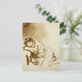 若い女性が眠るc.1654 ポストカード (スタンド正面)