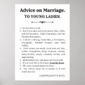 若い女性との結婚アドバイス |フェミニストおもしろい ポスター (正面)