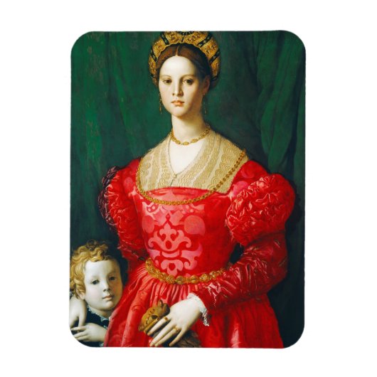 若い女性と彼女の小さな男の子， c.1540 マグネット (縦)