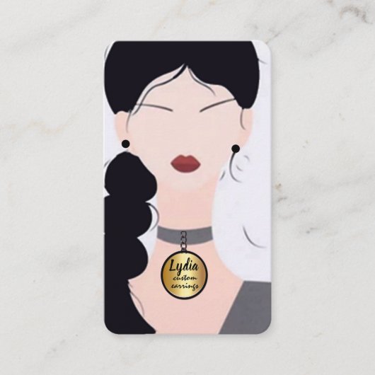 若い女性のイヤーカード 名刺 (正面)