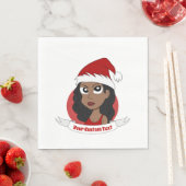 若い女性のクリスマス漫画 スタンダードランチョンナプキン (インサイチュ)