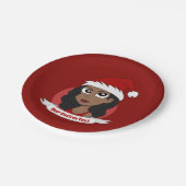 若い女性のクリスマス漫画 ペーパープレート (アングル)