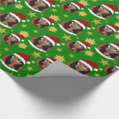 若い女性のクリスマス漫画 ラッピングペーパー (角)