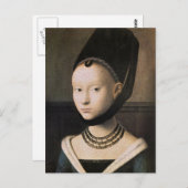 若い女性のペトルスクリストスポートレート ポストカード (正面/裏面)