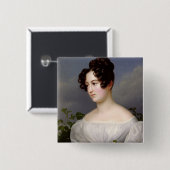 若い女性のポートレート、1827年(キャンバスの油) 缶バッジ (正面&裏面)