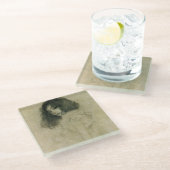 若い女性のポートレート、1896-97年 ガラスコースター (アングル)