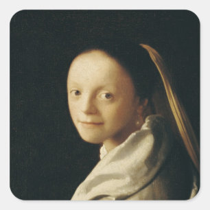 若い女性のポートレート、c.1663-65 スクエアシール