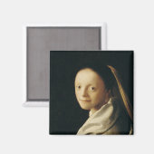 若い女性のポートレート, c.1663-65 マグネット (正面/裏面)