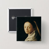 若い女性のポートレート、c.1663-65 缶バッジ (正面&裏面)