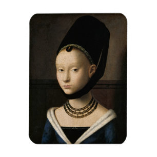 若い女性のポートレート(Petrus Christus著) マグネット