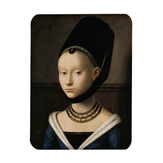 若い女性のポートレート（Petrus Christus著） マグネット (縦)