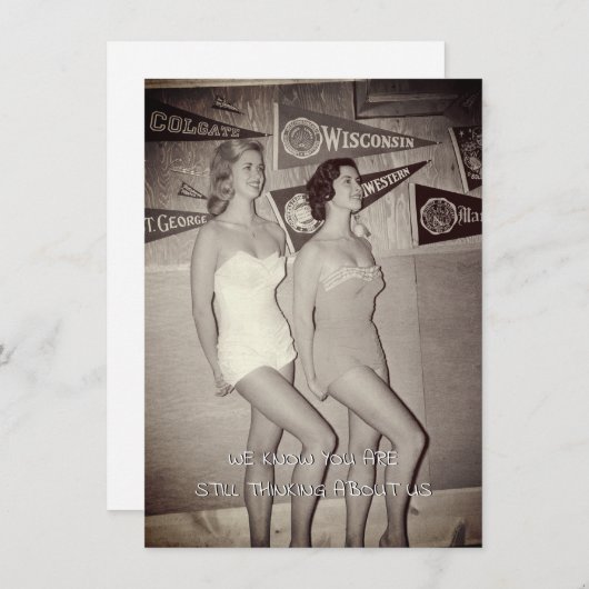 若い女性のレトロな写真のおもしろい美人たち (正面/裏面)